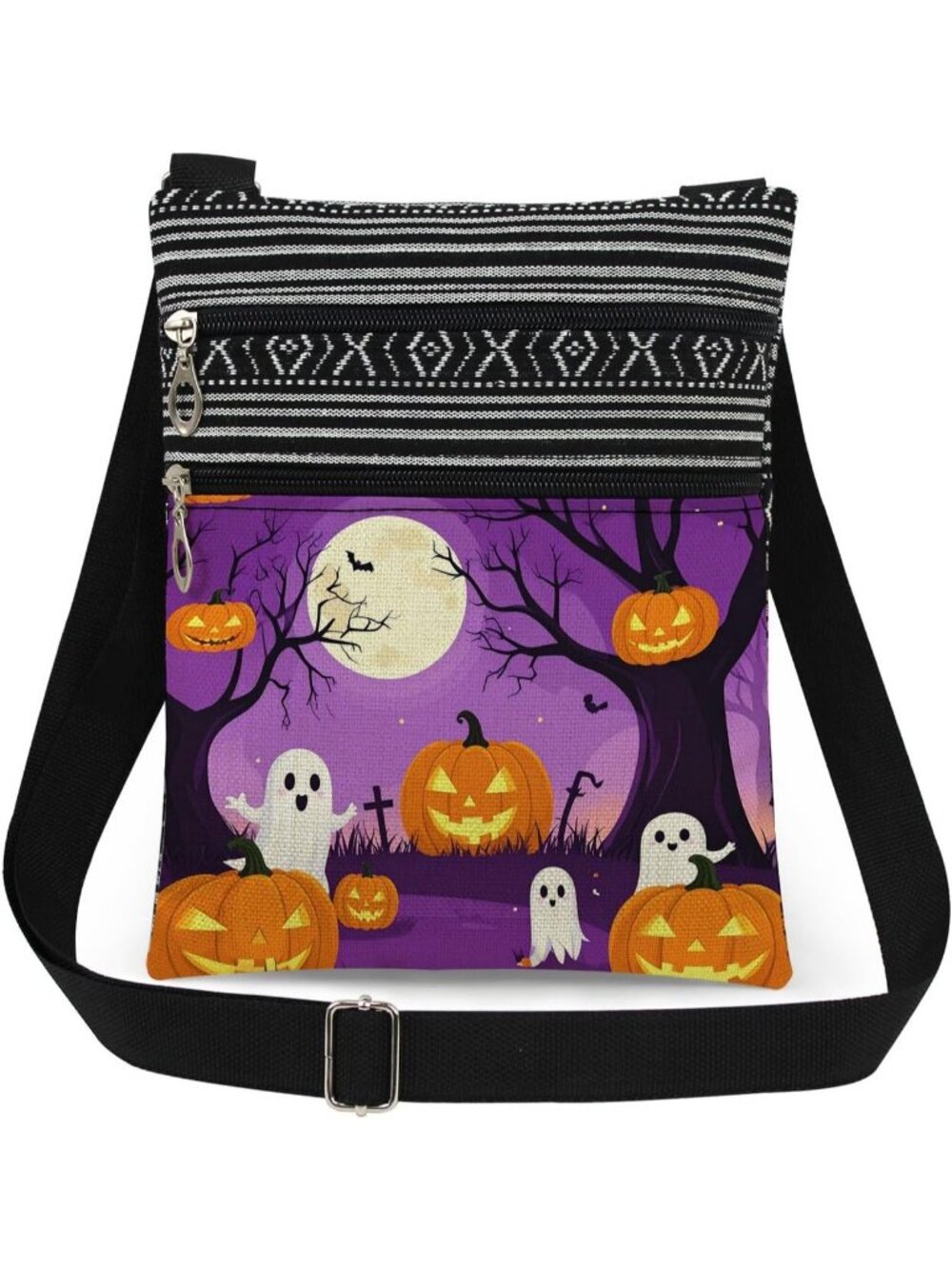 Women's Camping Pumpkin Halloween Witch Ghost Skull Purse Crossbody Handbag Bag